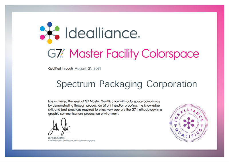 G7 Master Colorspace Certification